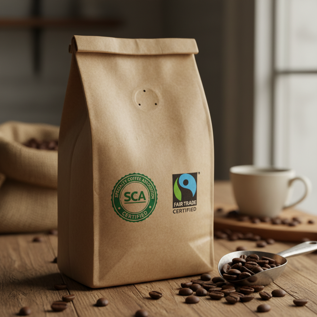 Etiqueta de certificación café selecto