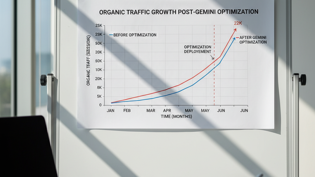 Crecimiento de tráfico tras SEO en Gemini