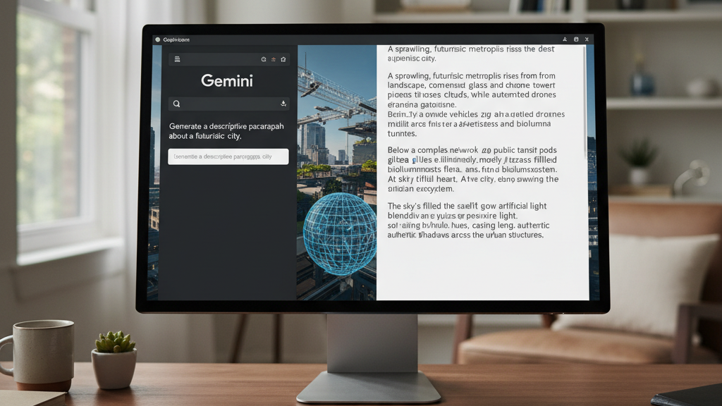 Interfaz de Gemini interfaz de Gemini con respuesta generativa