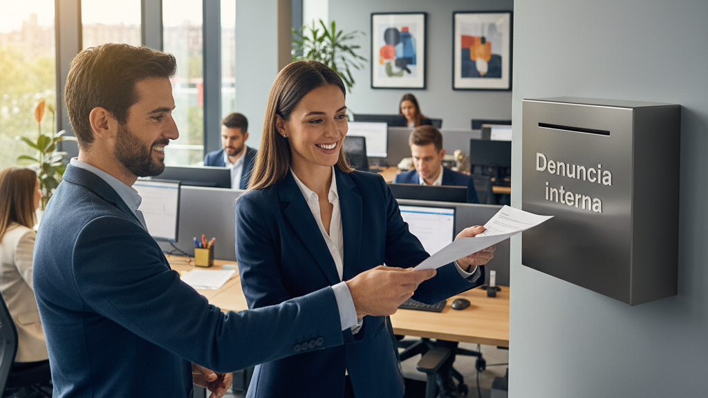 Visual representation of internal whistleblowing process within a company