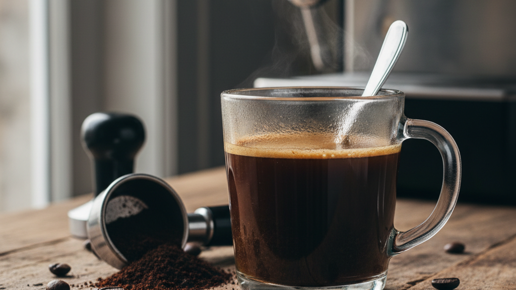 Ilustración de los factores que provocan amargor en el café, como sobreextracción y alta temperatura, útil para los trucos para que el café no quede amargo