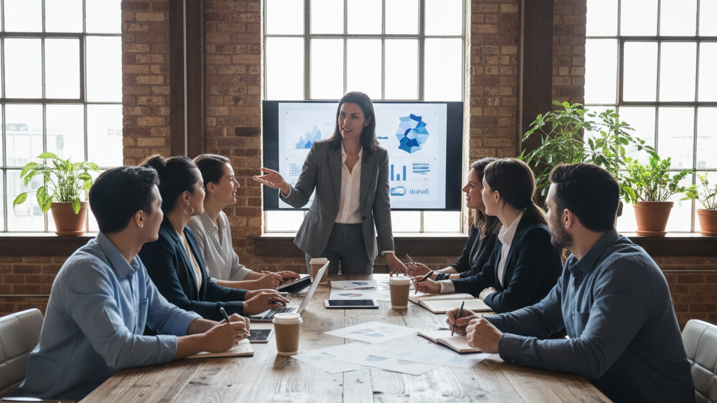 Equipo de alto rendimiento trabajando en proyectos de agencia