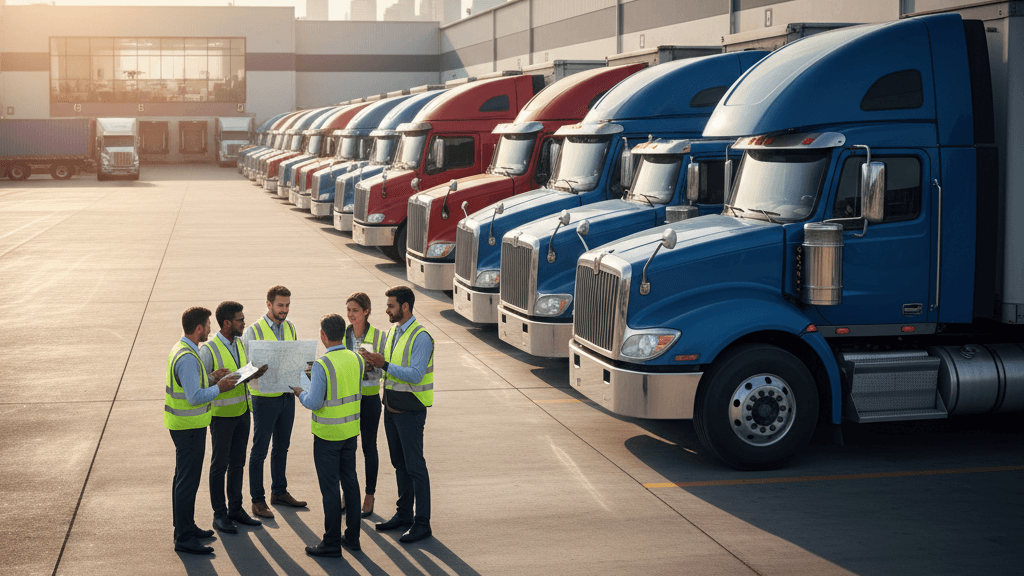 Panel de control de flota Panel de control que muestra costos y puntualidad en la gestión eficiente de flotas de transporte